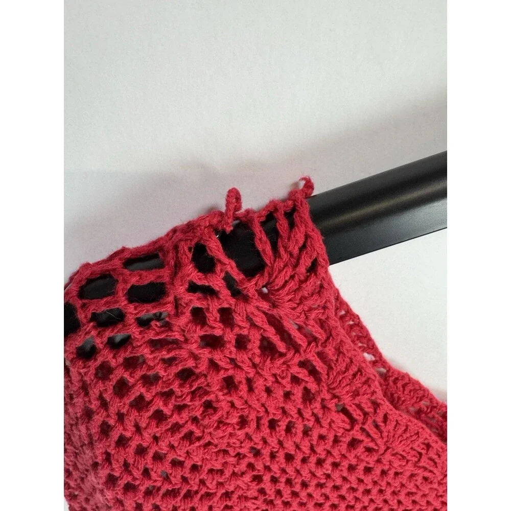 Free People Red Crochet Dress Size: XS